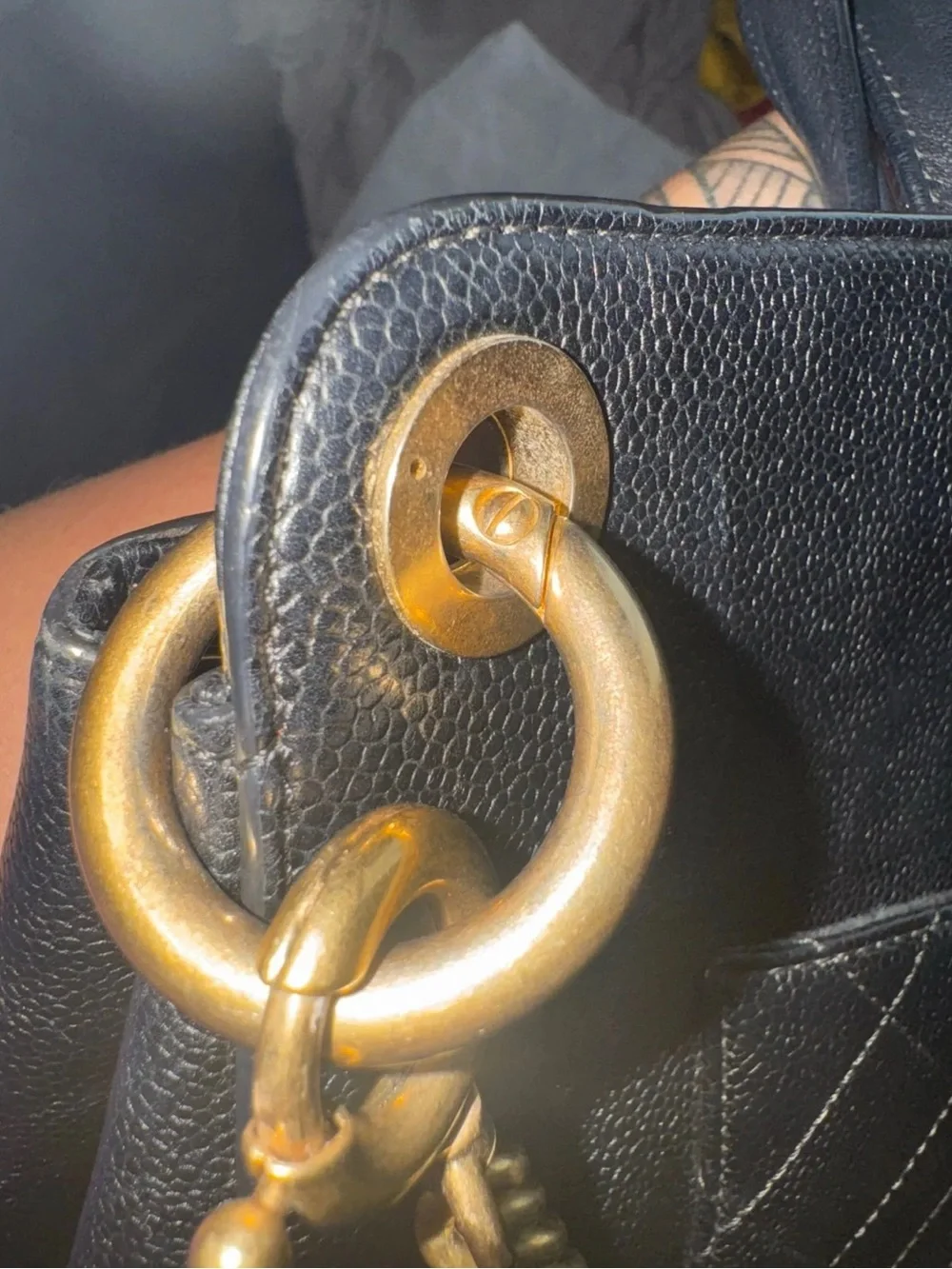 $4K+ MSRP AUTHENTIC Chanel Black Caviar Leather Tote with Gold Hardware